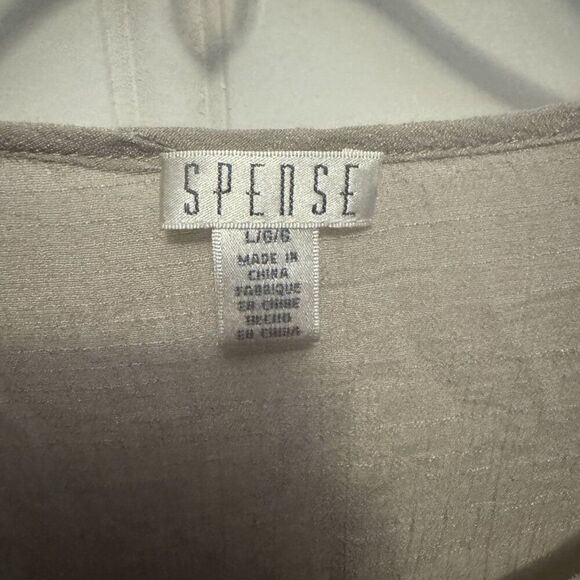 SPENSE Tan Blouse with Lace Design Size Large - Picture 4 of 5